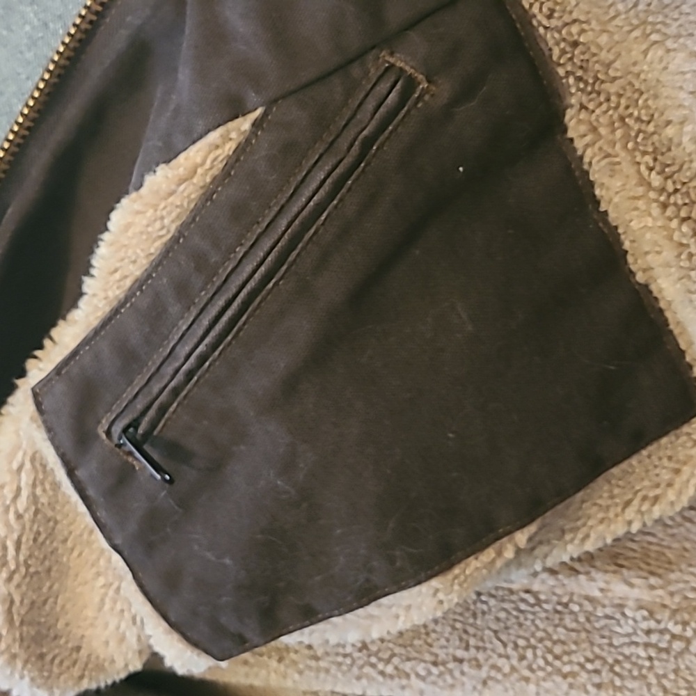 Carhartt Brown XL Tall Heavyweight Coat with Sherpa Lining - Picture 14 of 16